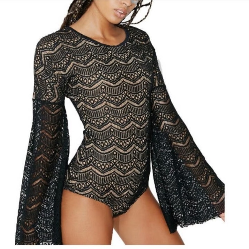 One Teaspoon • Lace Bell Sleeve Bodysuit